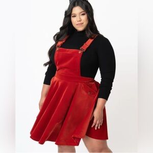 Vintage “Unique Vintage” Corduroy Brionne Pinafore Skirt adjustable dress S